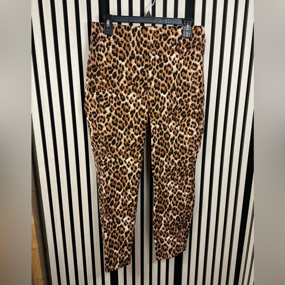 Talbots Leopard Print Skinny Dress Pants, Sz 6